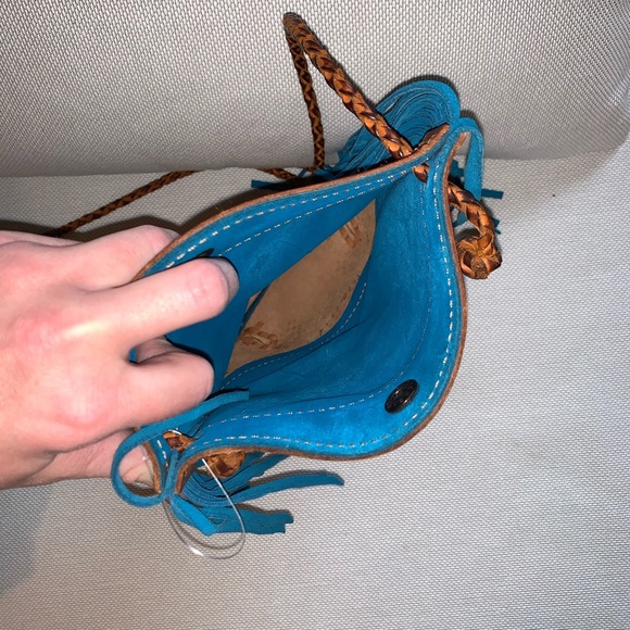 Embroidered Leather Fringe Bag - Picture 9 of 12